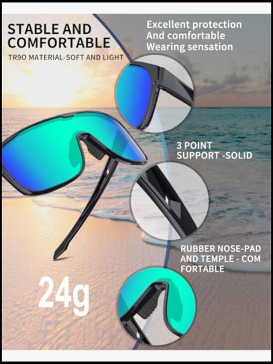 Polarized Sports Sunglasses UV400 Protection Cycling Running Baseball Unisex main image 4